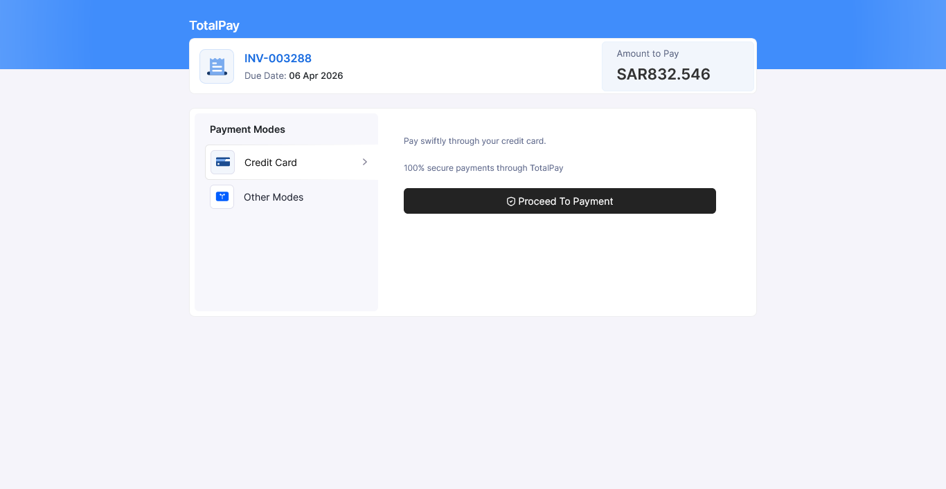 Payment Selection Page